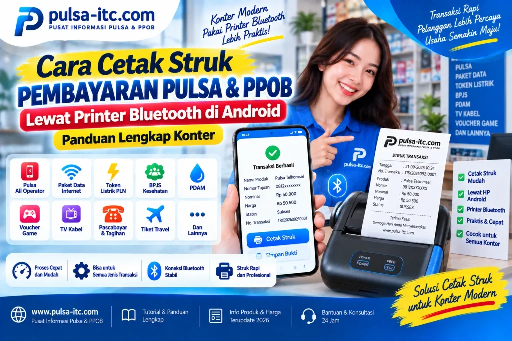 cara cetak struk ppob bluetooth
