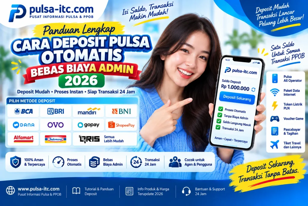 Cara Deposit Pulsa Otomatis Bebas Biaya Admin 2026 | Pulsa ITC