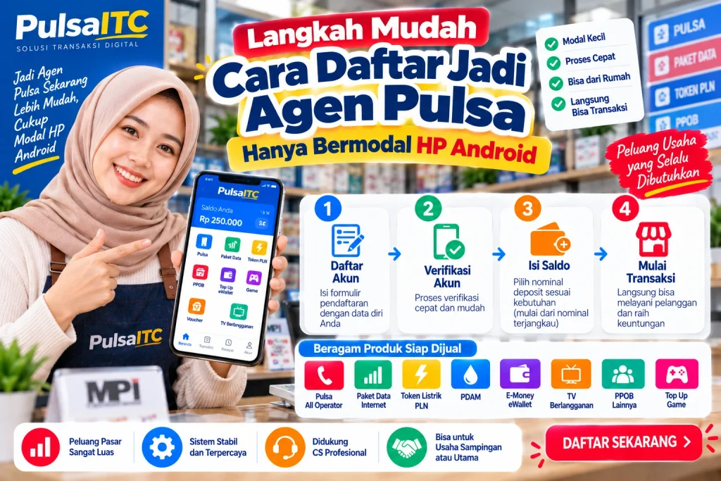 cara daftar agen pulsa lewat hp